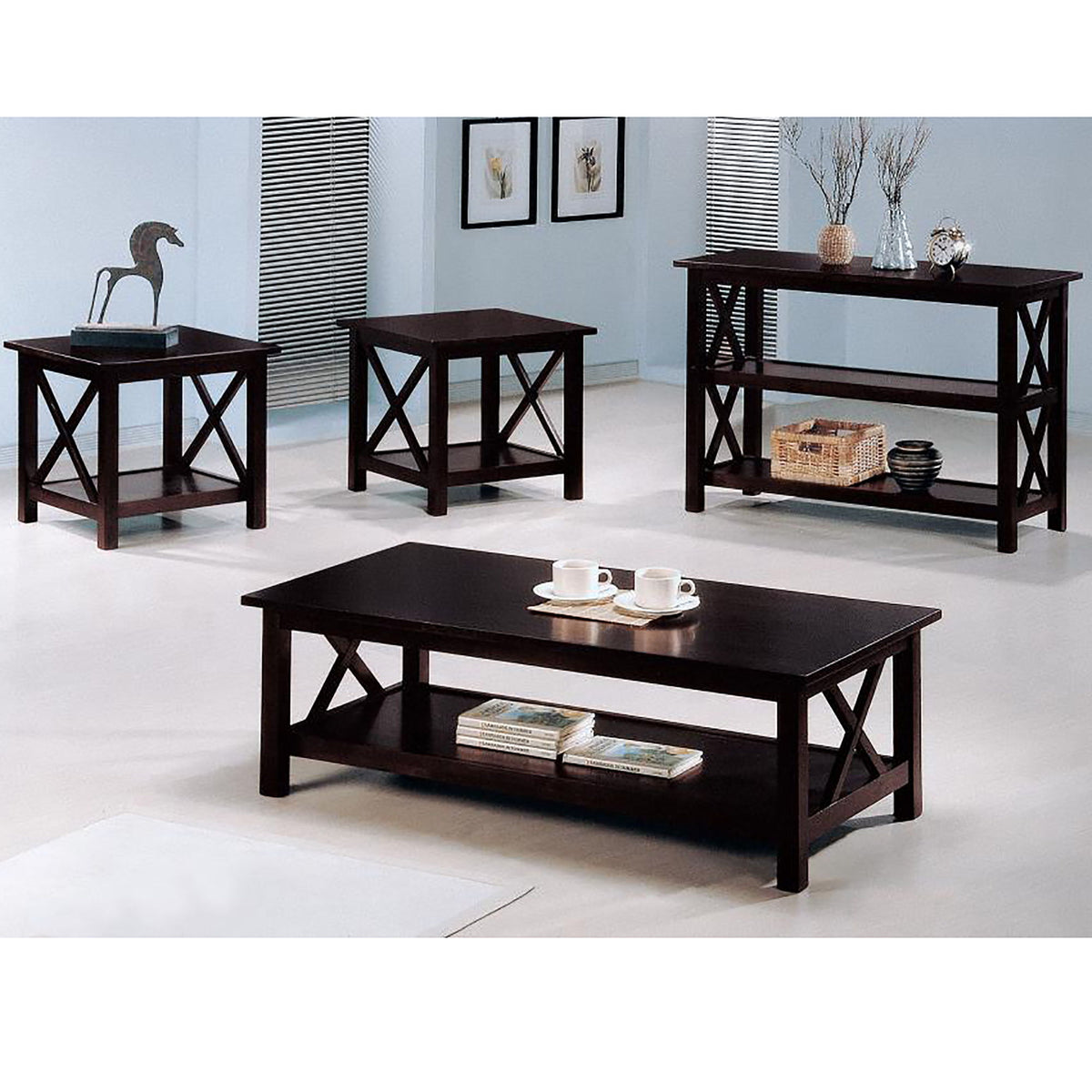 Merlot 3 Piece Occasional Set - Brown
