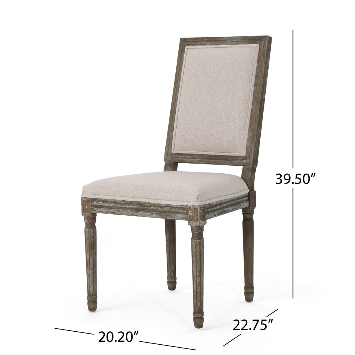 Traditional Style Dining Chair Set With Fabric Upholstery
