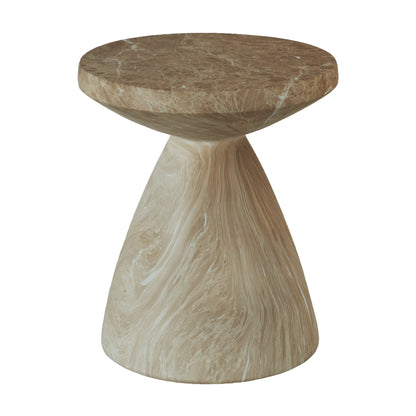 Outdoor Geometric End Table - Marble