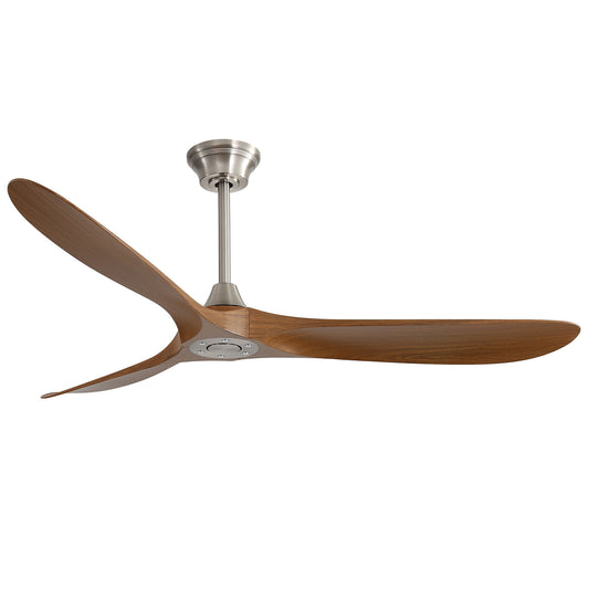 60" Outdoor Ceiling Fan Without Light With Smart App Control - Brushed Nickel