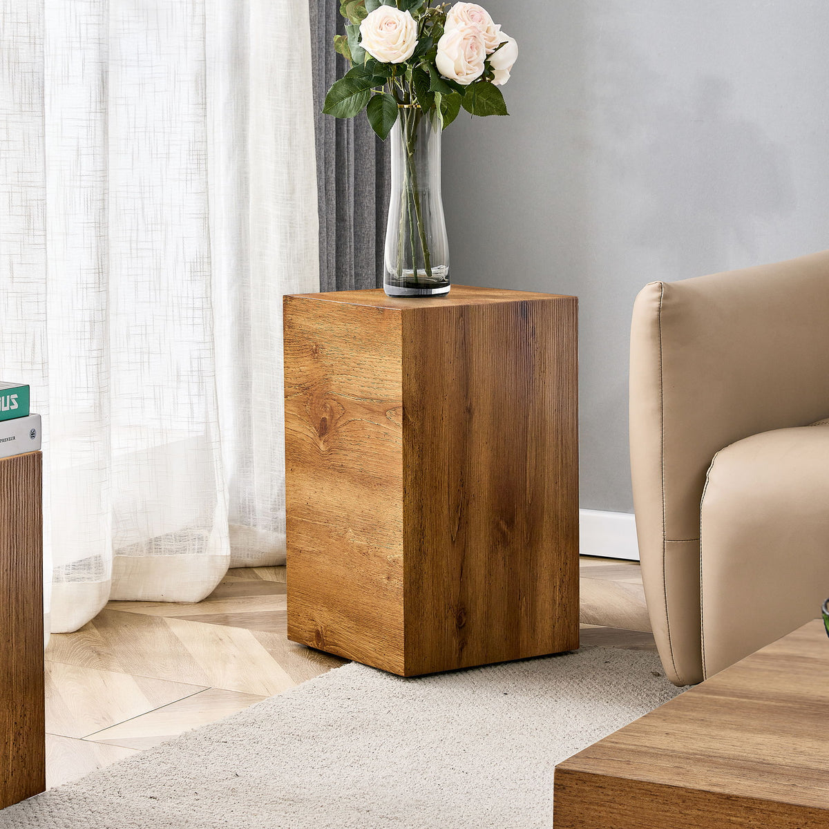 Modern Coffee Table With Wood Grain Texture And Stylish Design - Wood