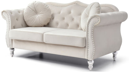 Stylish Flared Arm Loveseat