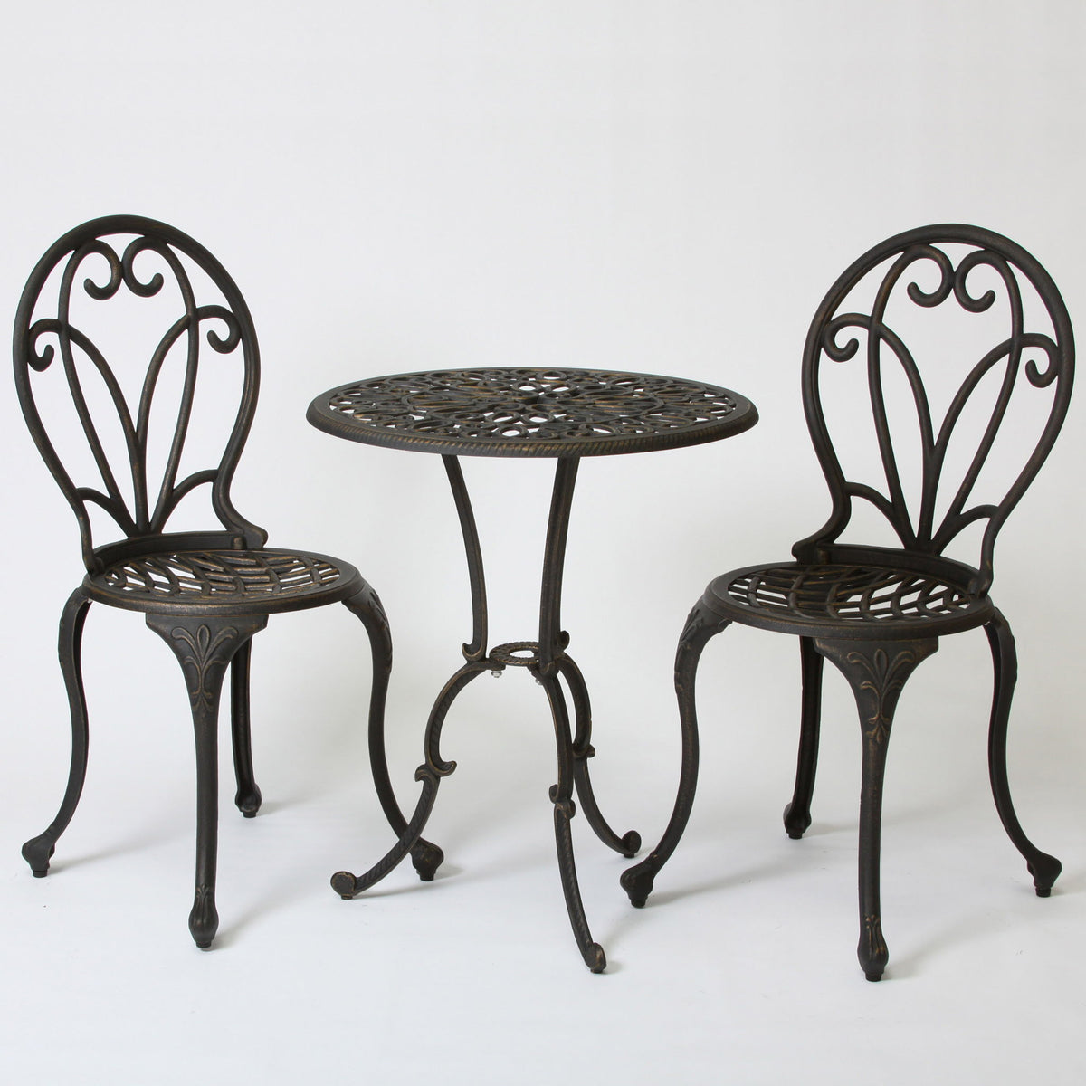 Thomas - 3 Pieces Cast Bistro Set - Black / Gold