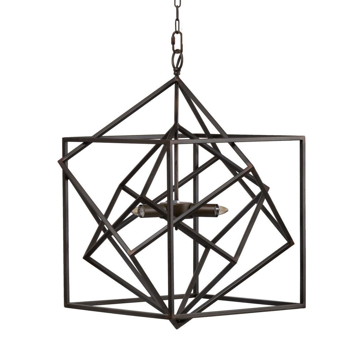 3 Light Metal Chandelier, Hanging Light Fixture With Adjustable Chain For Kitchen, Bulb Not Included - Black