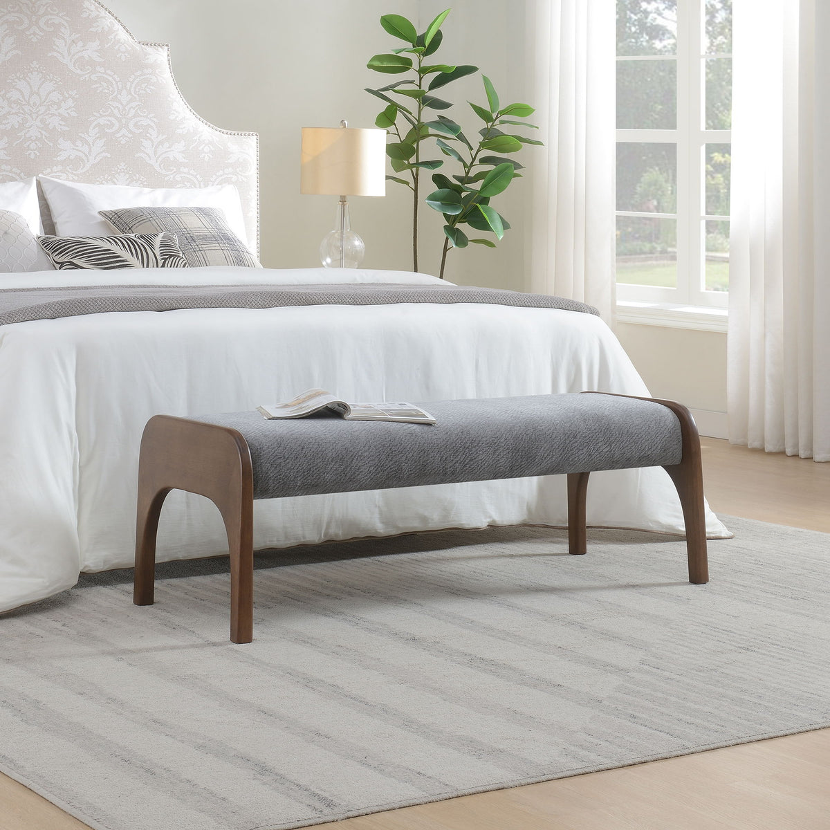 Modern Upholstered Long Bench For Kitchen