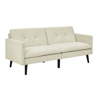 Easy Convert Futon Sofa With Tufted Back And Seat