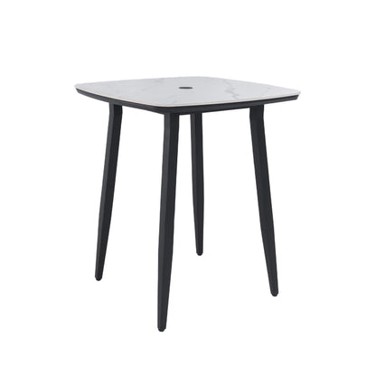 5 Piece Outdoor Bar Set With Table And Swivel Stools - Carbon / Ember Black