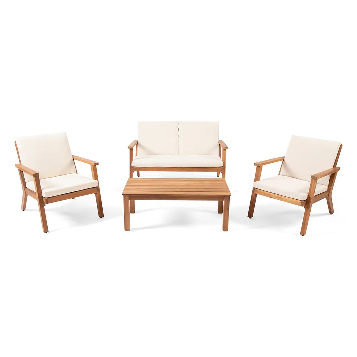 Avacyn - Outdoor Acacia Wood 4 Seater Chat Set With Cushions