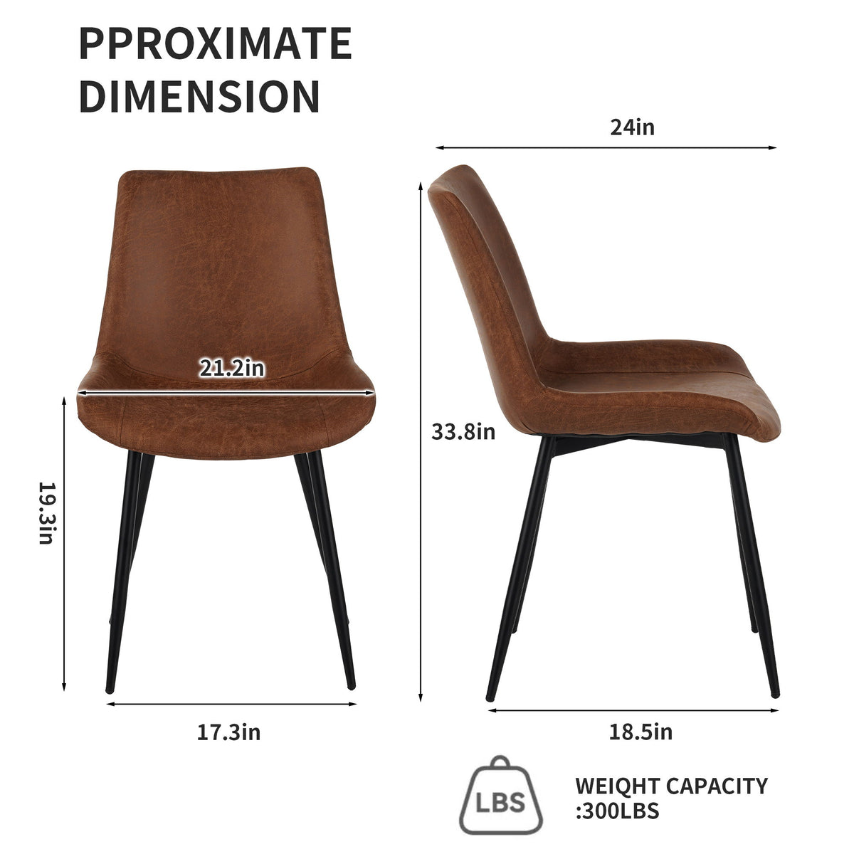 Dining Chairs (Set of 4) - Brown