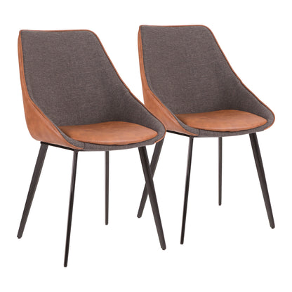 Marche - Contemporary Two Tone Chair (Set of 2) - Brown