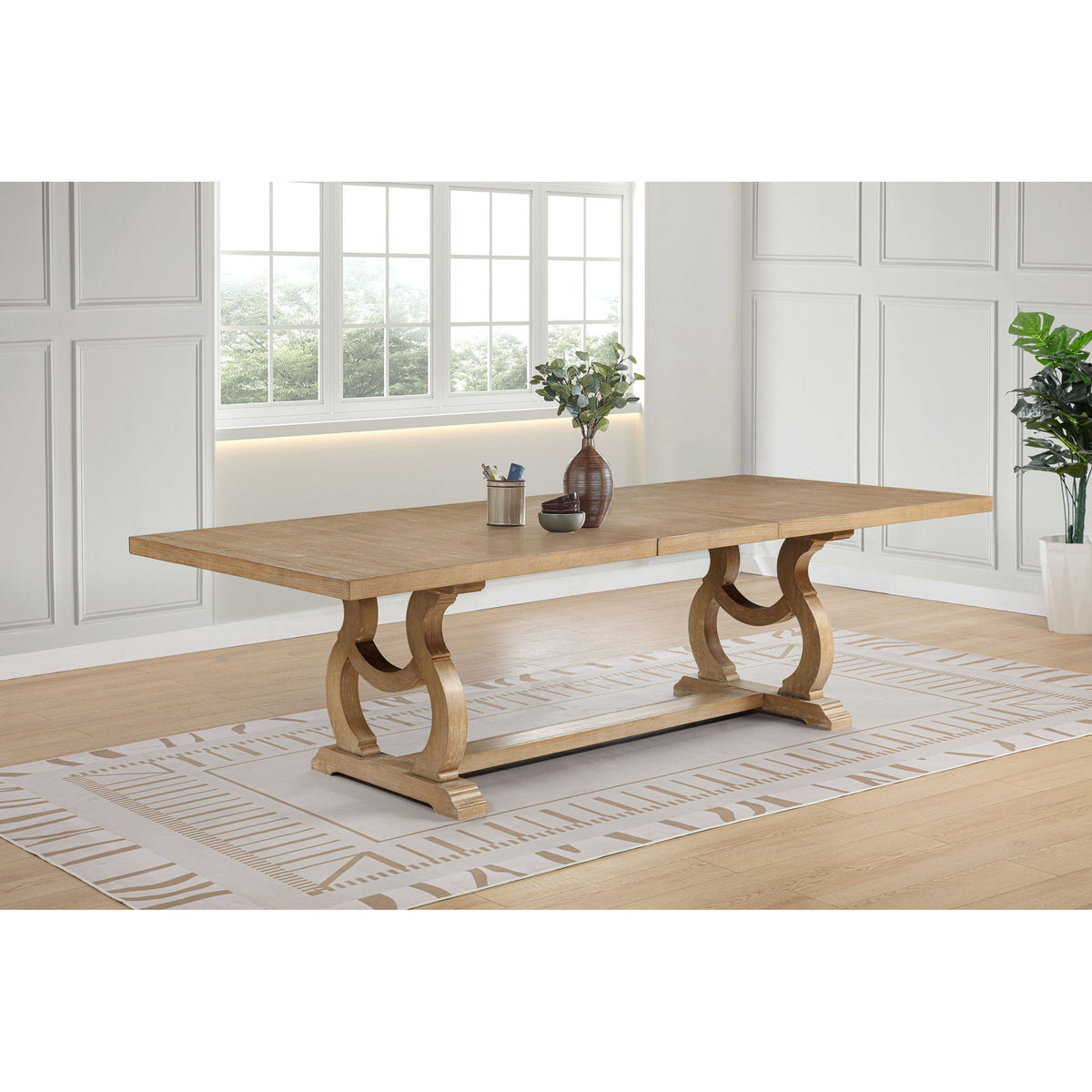 Fremont - Trestle Rectangular Dining Table With Removable Leaf