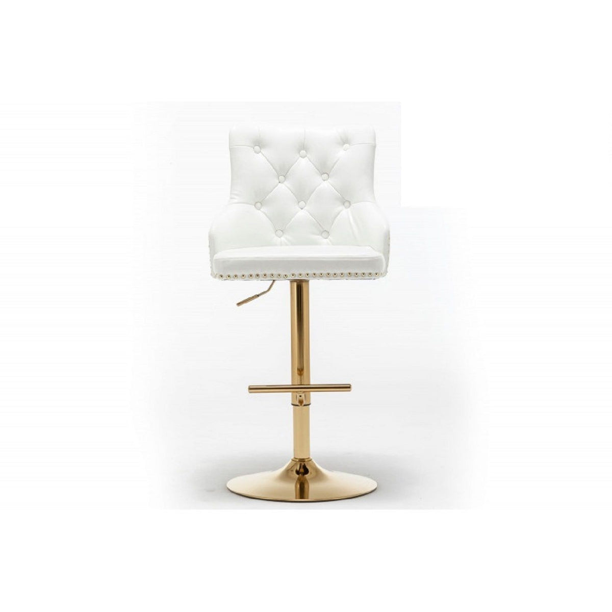 Adjustable Swivel Bar Stool With Nailhead Trim (Set of 2)