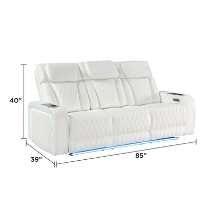 Electra - Power Reclining Set With Power Headrests, Massage And LED Lighting