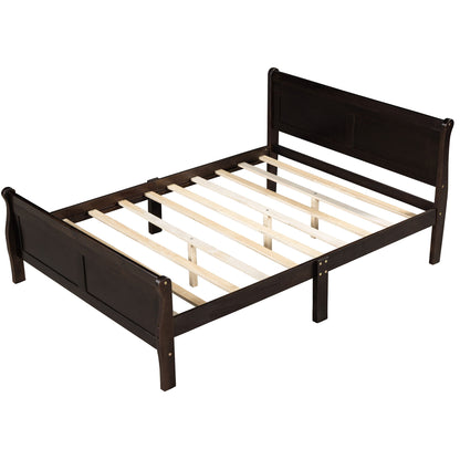 Platform Bed Frame Mattress Foundation Sleigh Bed With Headboard / Footboard / Wood Slat Suppor