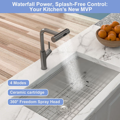 360° Pull Down Kitchen Faucet With 4 Spray Modes