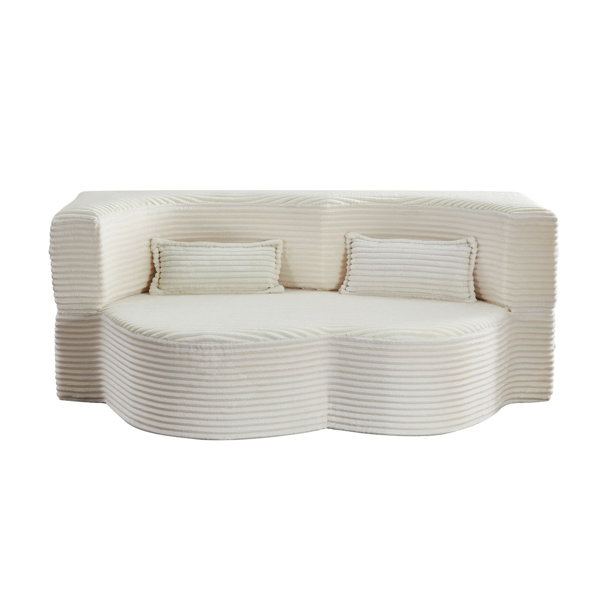Floor Convertible Sleeper Sofa Bed With 2 Pillows