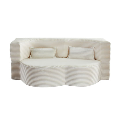 Floor Convertible Sleeper Sofa Bed With 2 Pillows