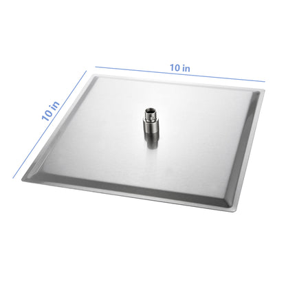 Modern 10" Square Rainfall Shower Head & Stainless Steel Wall Or Ceiling Mount Luxury Spa Shower Panel