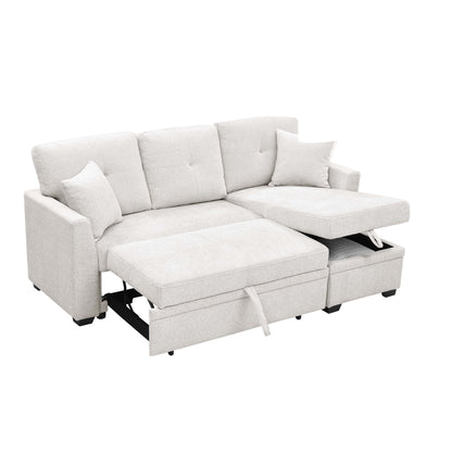 Upholstered Sectional & Pull Out Bed And Chaise Storage