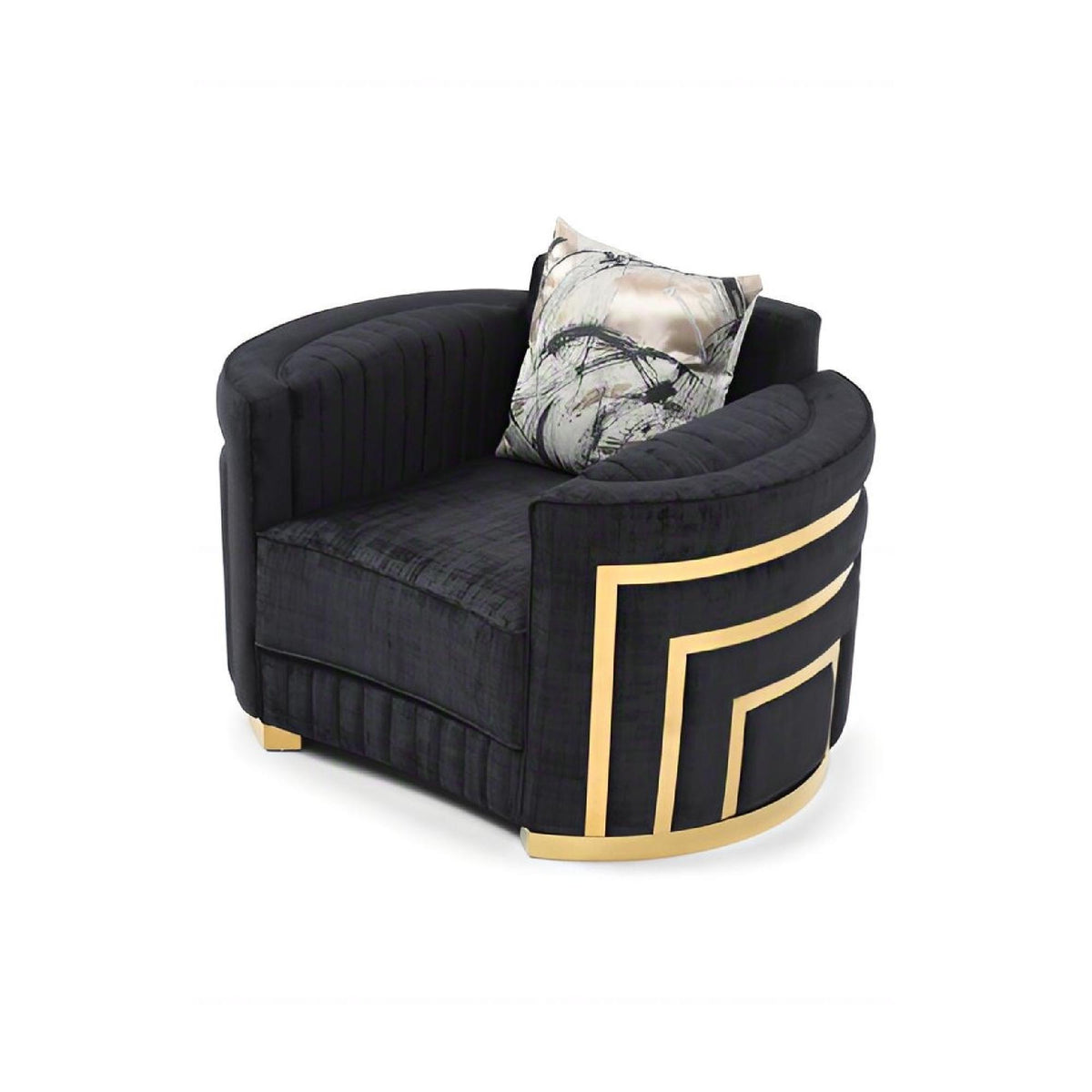 Soledad - Chair Upholstered With Hued Accents - Black