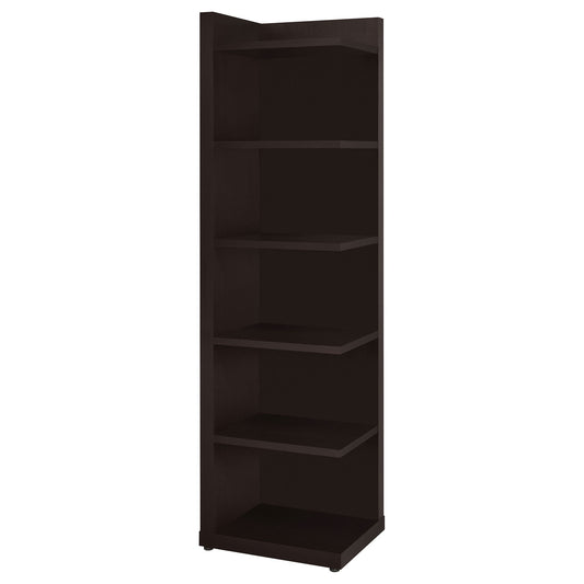 6 Tier Corner Bookcase - Cappuccino