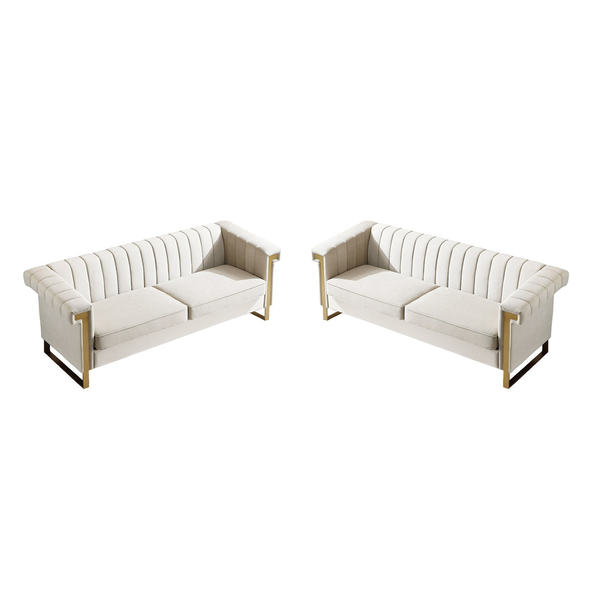 2 Piece Sofa Set With Tufted Back And Deep Seating