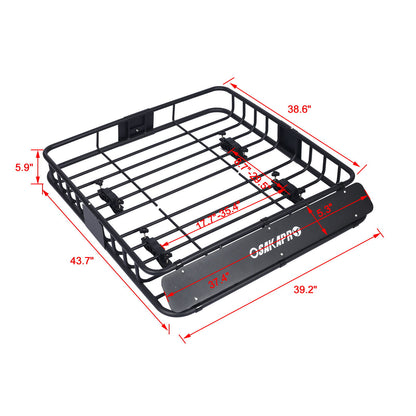Motoring Rooftop Cargo Carrier Basket Steel, Universal Fit Roof Rack
