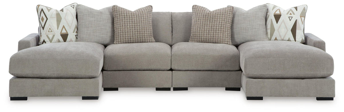 Aslan Court - 4-Piece Sofa Pit Sectional - Pebble