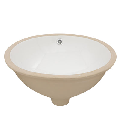 Elegant Ceramic Oval Undermount Bathroom Sink With Overflow