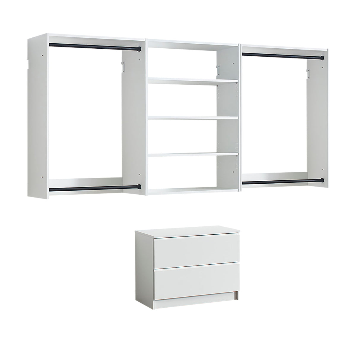 Devi - Wall Mounted Wood Closet System With Modular Units