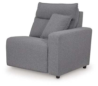 Modmax II - 8-Piece Power Reclining Sectional With LAF Press Back Power Chaise And Console - Salt And Pepper