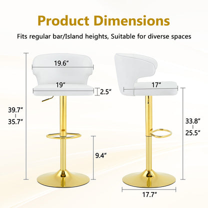 Adjustable Swivel Bar Chair With High Back Support