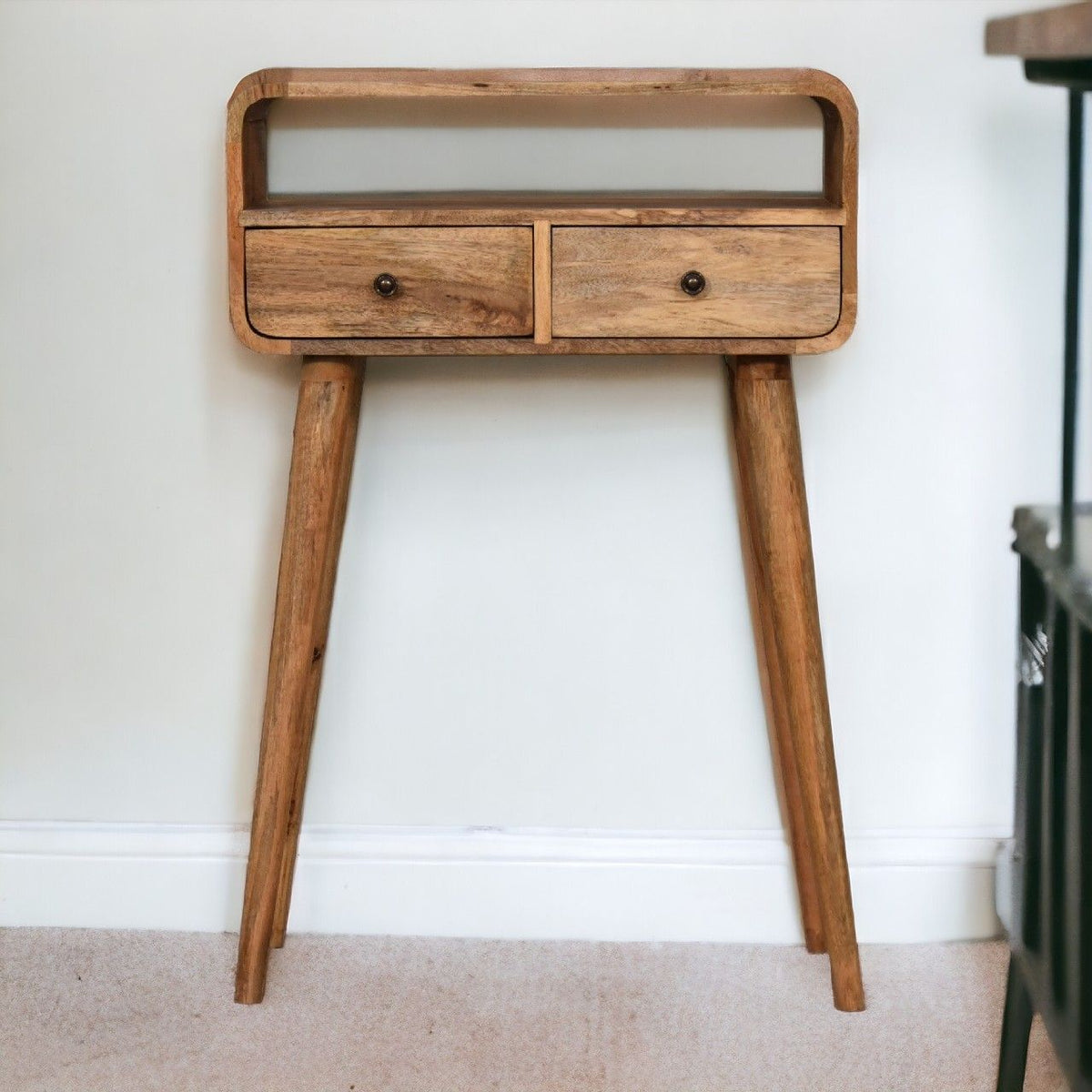 Curved Chestnut Console Table
