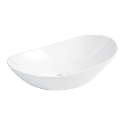 Oval Vessel Bathroom Sink Bowl - White