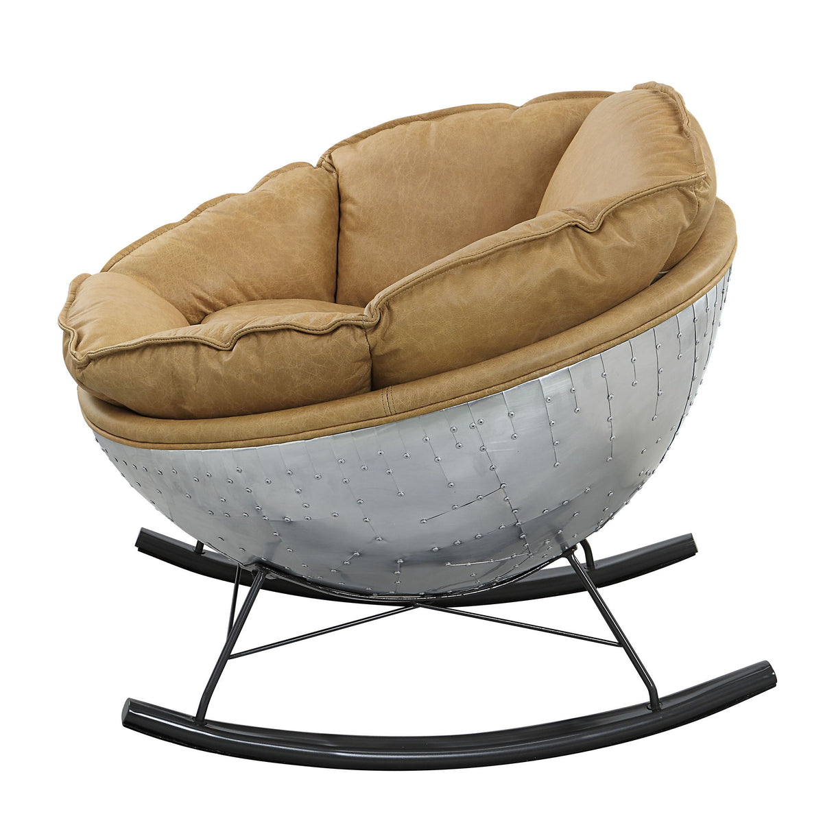 Pippin - Top Grain Leather Rocking Chair - Morocco Brown