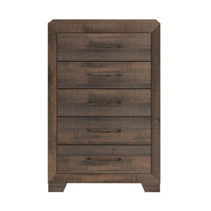 5 Drawer Chest With Casual Style - Brown