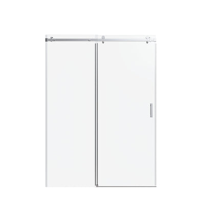 Frameless Single Sliding Shower Doors With Reversible Installation, 5 / 16" Tempered Glass - Chrome