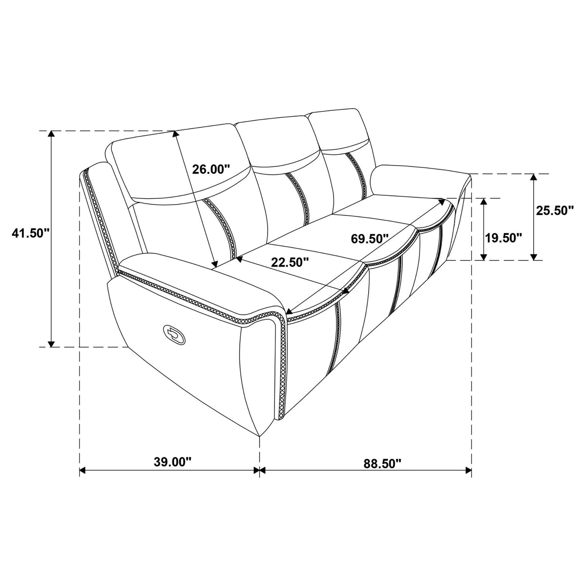 Stanwicke - 2 Piece Motion Reclining Sofa Set With Contrast Stitching - Blue