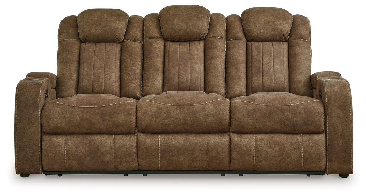 Wolfridge - Power Reclining Sofa With Adj Headrest - Brindle
