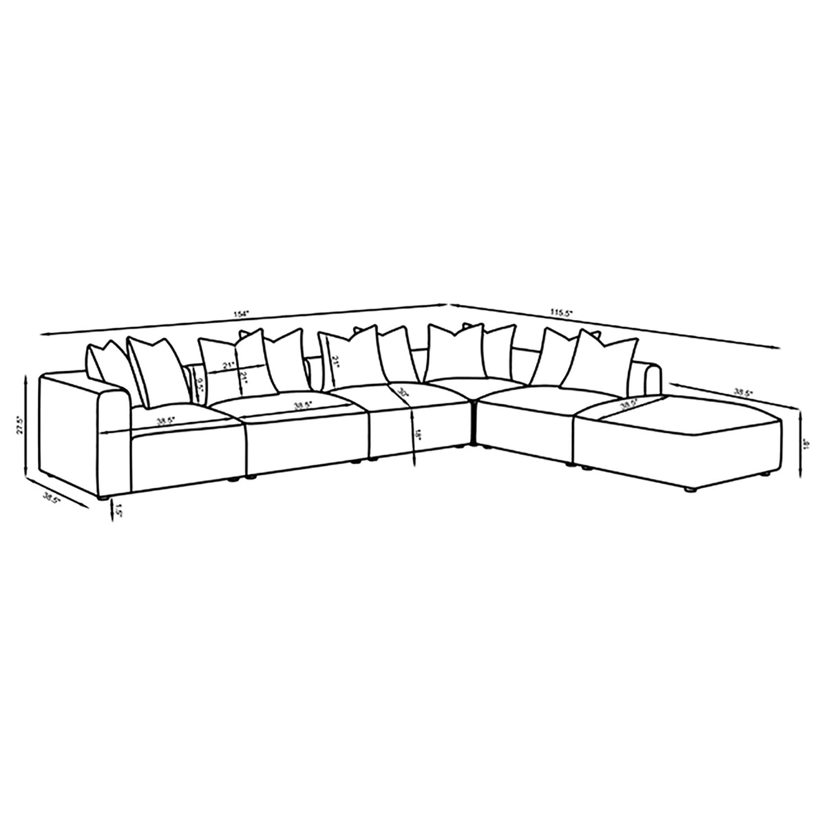 Amherst - Modular Sectional With Cushions - Gray