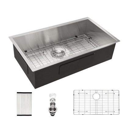 Modern Style Undermount Sink With Stainless Steel, Deep Single Bowl