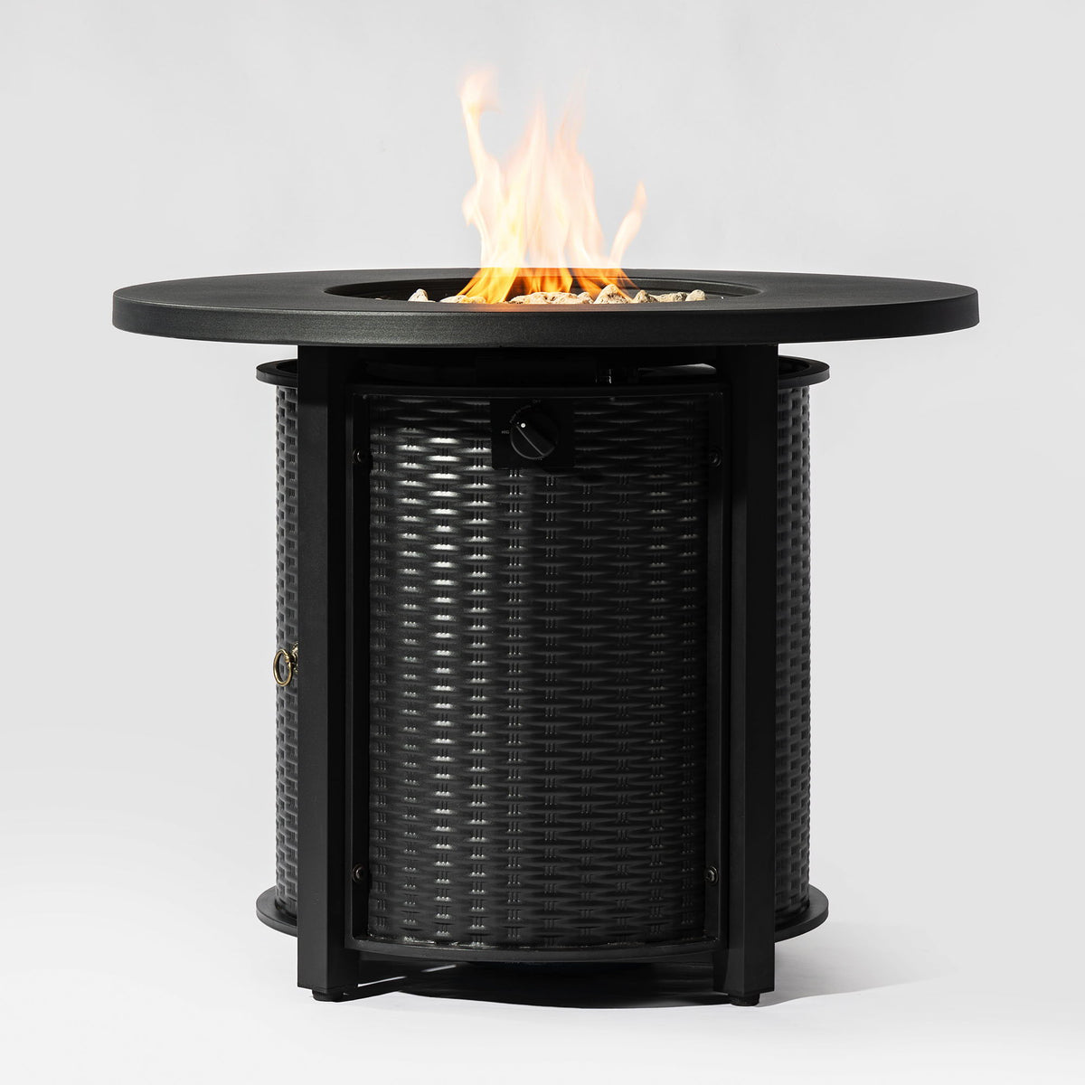 Propane Gas Fire Pit Table, 50000 Btu Round Steel Fire Pit