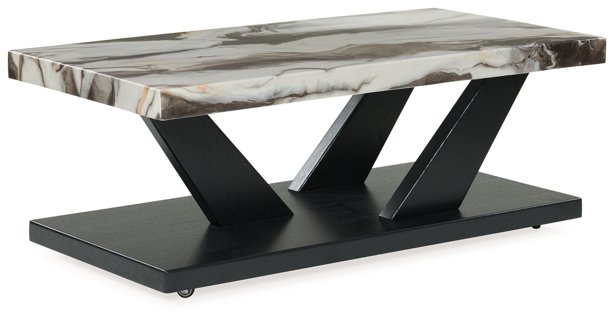 Cendill - Occasional Table Set (Set of 3) - Dark Brown / White / Black