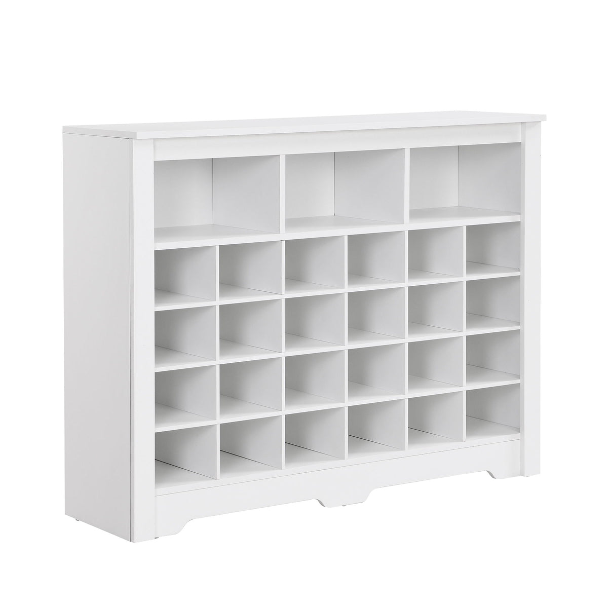 24 Shoe Cubby Console, Shoe Cabinet - White