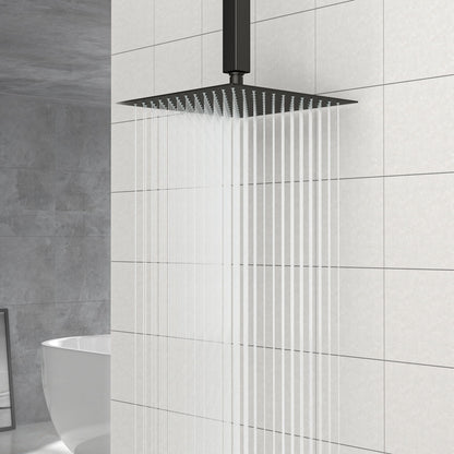 Modern 10" Square Rainfall Shower Head & Stainless Steel Wall Or Ceiling Mount Luxury Spa Shower Panel