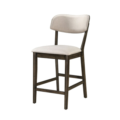 Rex - Open Back Counter Chair (Set of 2) - Walnut Brown / Beige