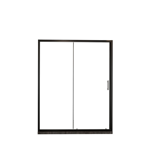 Single Sliding Shower Door, Thick Clear Tempered Glass Shower Door With Stainless Steel Handle