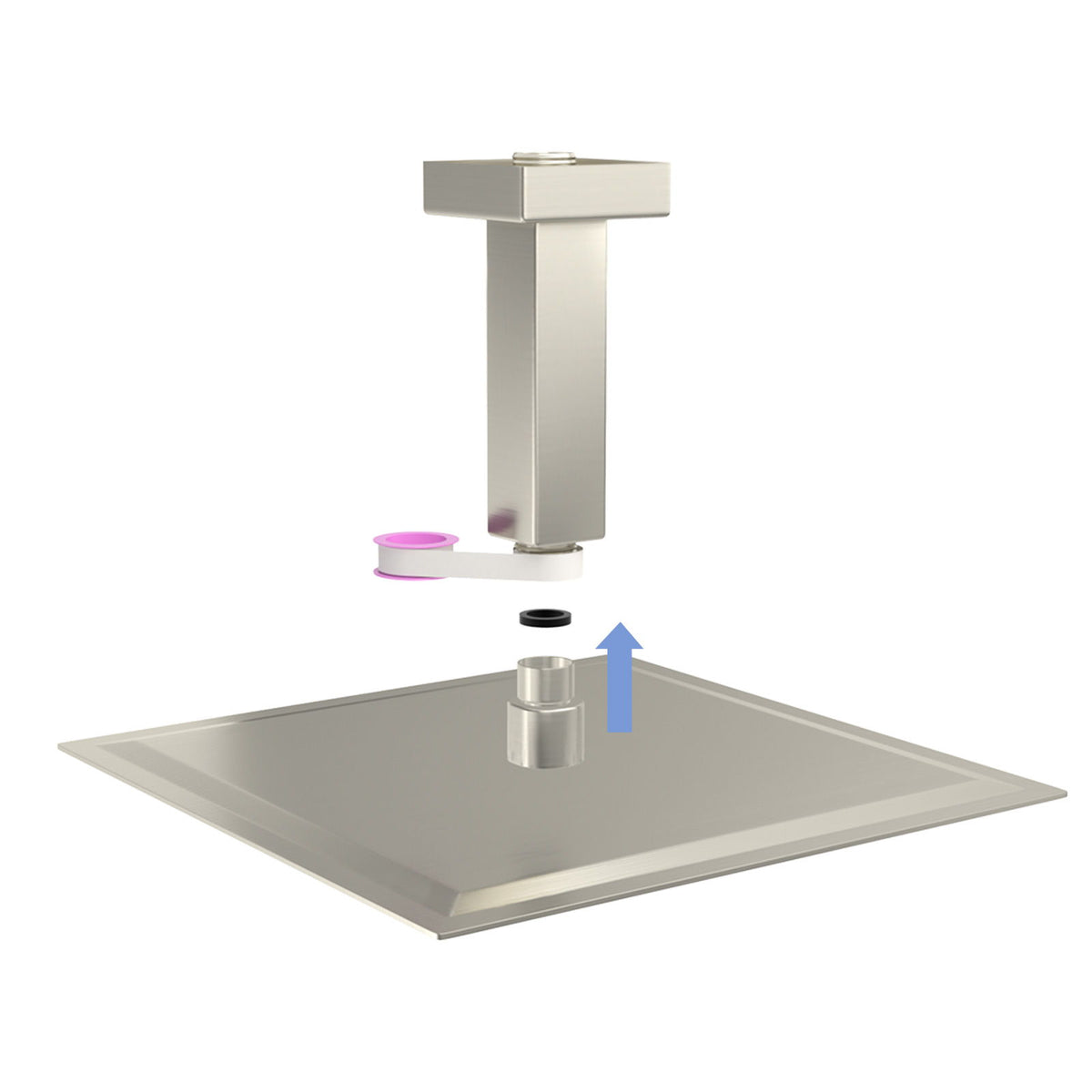 Ceiling Mounted Shower Arm With Flange Stainless Steel