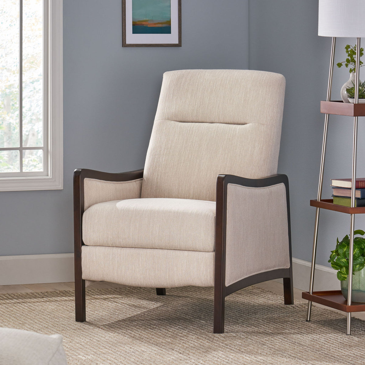Drury - Contemporary Fabric Upholstered Pushback Recliner