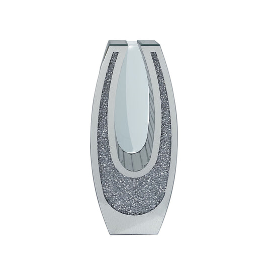 U - Shaped Floor Vase With Shattered Diamond Mirror Surface